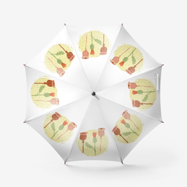 Зонт «Маковые коробочки. Осенние цветы»
