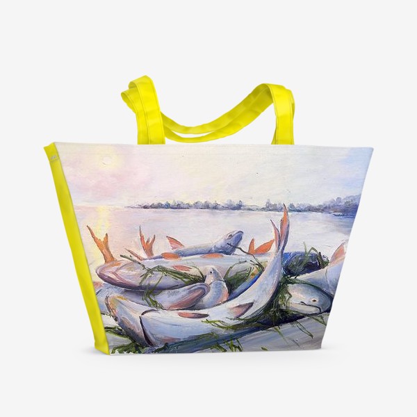 Пляжная сумка «улов (авторская копия картины Палачева В.)»