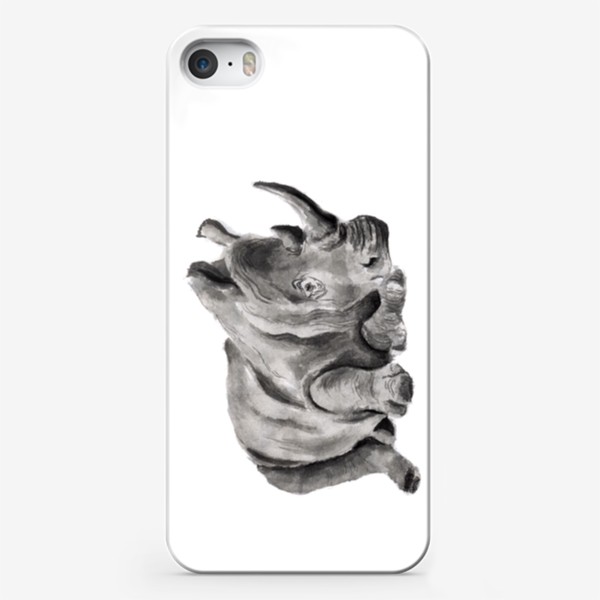 Чехол iPhone «Огромный носорог лежит отдых»