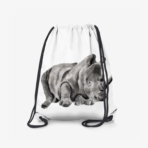 Рюкзак «Огромный носорог лежит отдых»