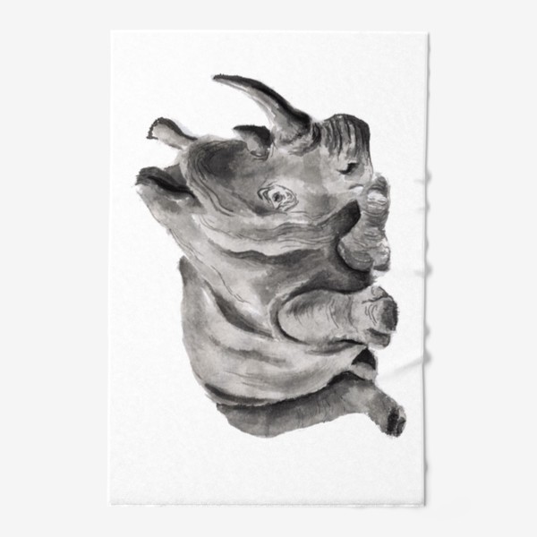 Полотенце «Огромный носорог лежит отдых»