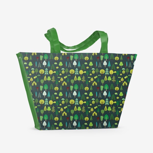 Пляжная сумка «Лес узор зеленый»