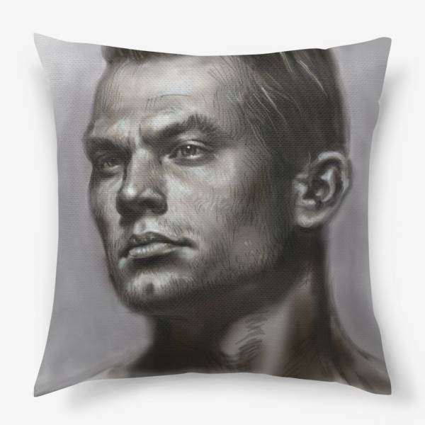 Подушка «Портрет мужчины реалистичный»