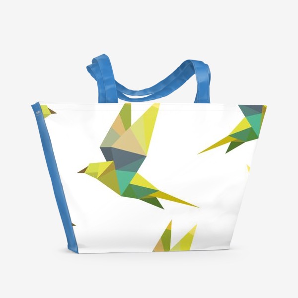 Пляжная сумка «паттерн  геометрические птицы »
