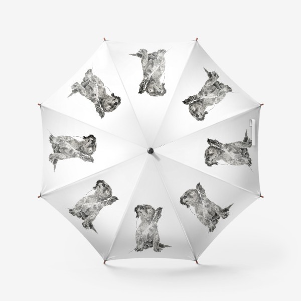 Зонт «Собака щенок спаниель в наушниках»
