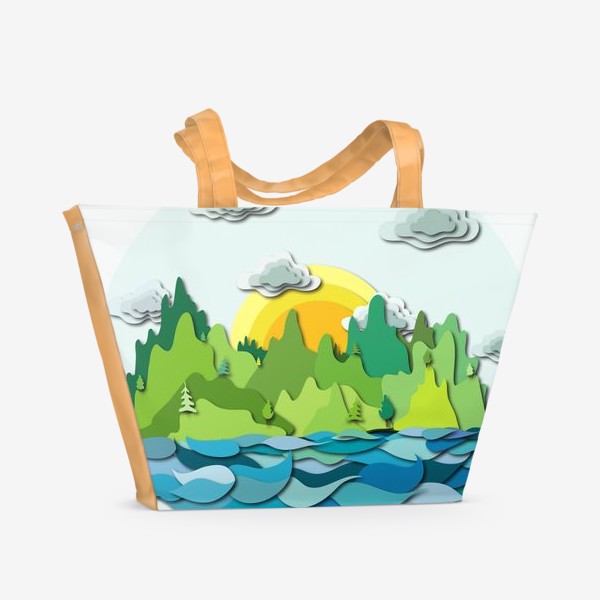 Пляжная сумка &laquo;Горы, море, облака&raquo;