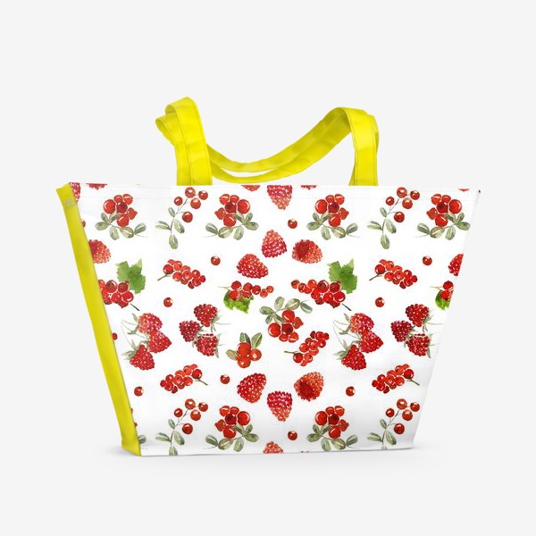Пляжная сумка «Ягоды малины, брусники, красной смородины»