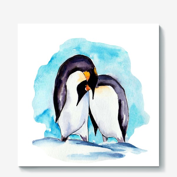 Холст «Влюбленные пингвины»
