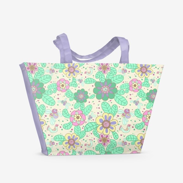 Пляжная сумка «Цветочный рисунок»