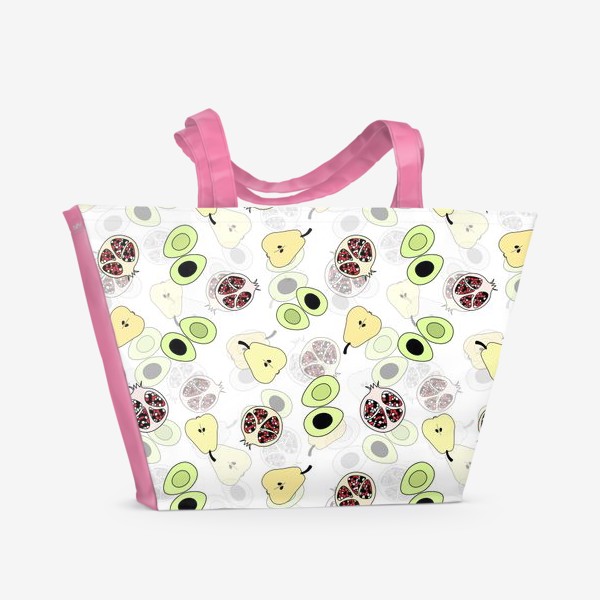 Пляжная сумка «Гранаты, авокадо, груши»