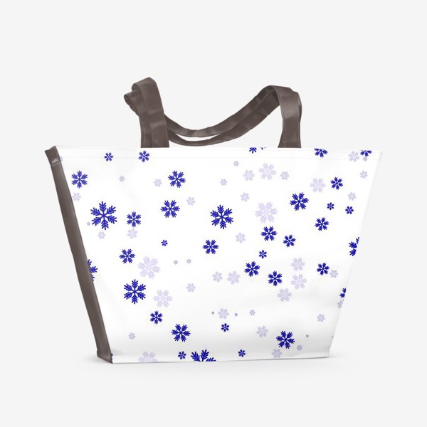 Пляжная сумка «снежинки на белом»