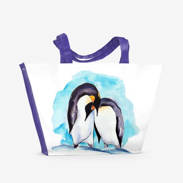 Пляжная сумка «Влюбленные пингвины»