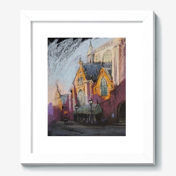 Картина «Городской скетч Архитектура Голландии Город Европы Пастель»