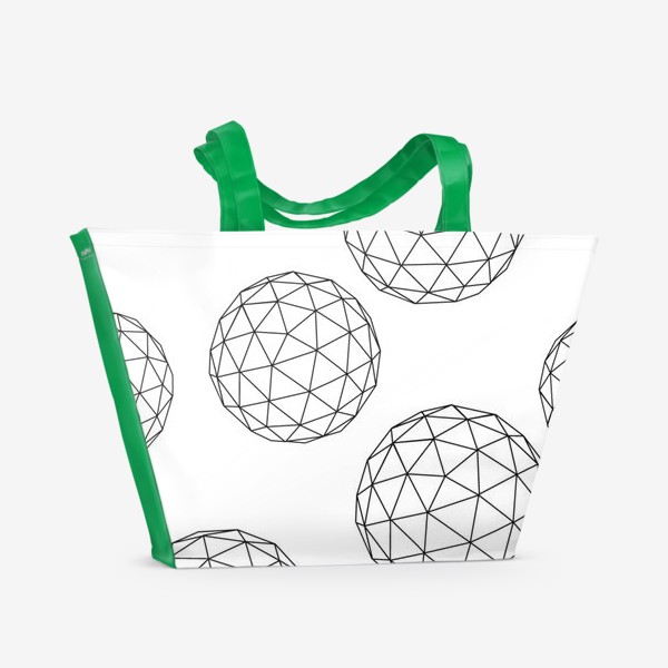 Пляжная сумка «паттерн полигональный шар»