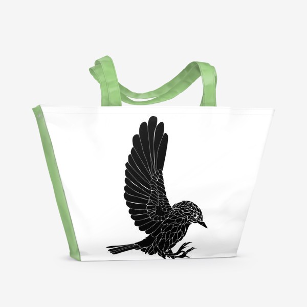 Пляжная сумка «графическая птица »
