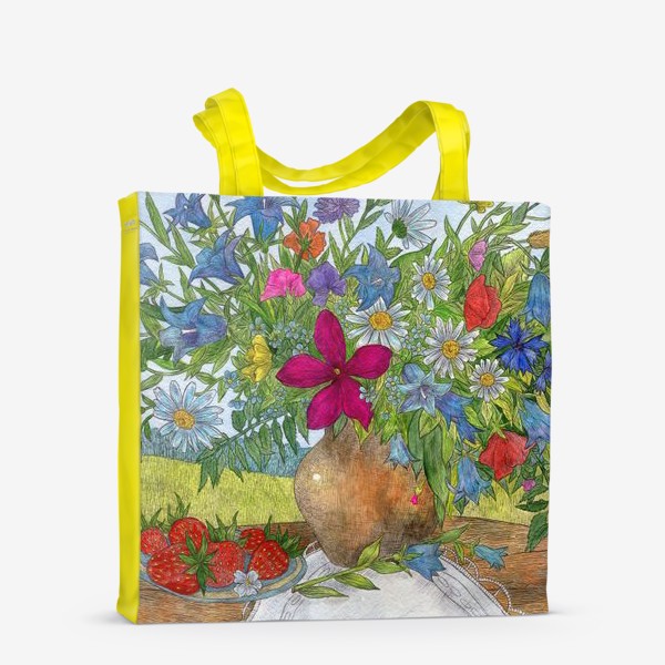 Сумка-шоппер «Большой букет полевых цветов»
