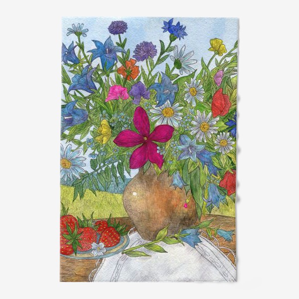 Полотенце «Большой букет полевых цветов»