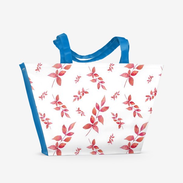 Пляжная сумка «Орнамент из акварельных листьев»