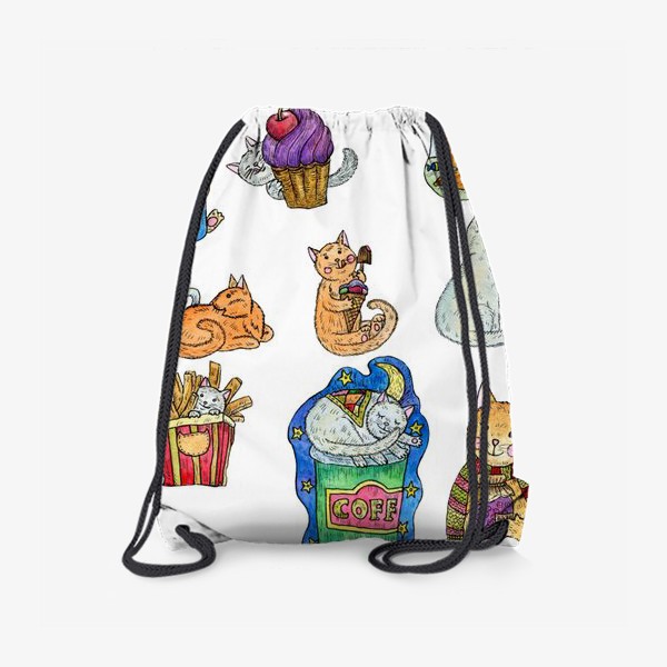 Рюкзак «Милые коты и сладости»