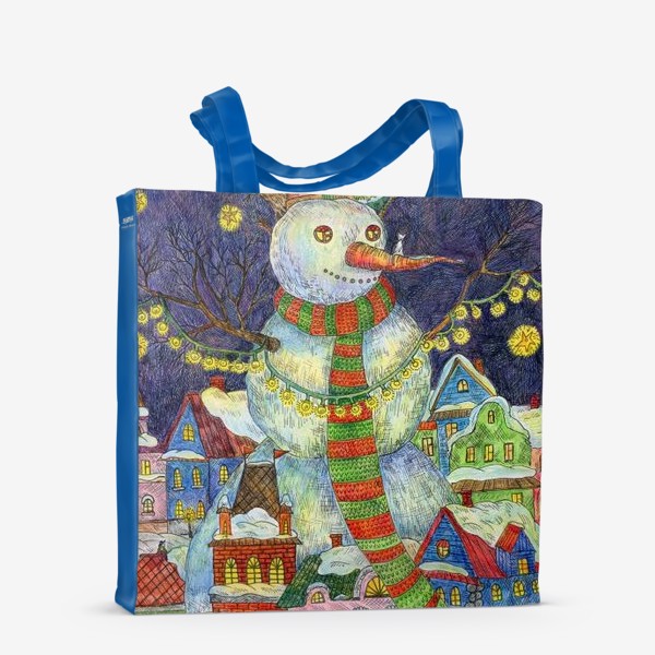 Сумка-шоппер «Большой веселый снеговик»