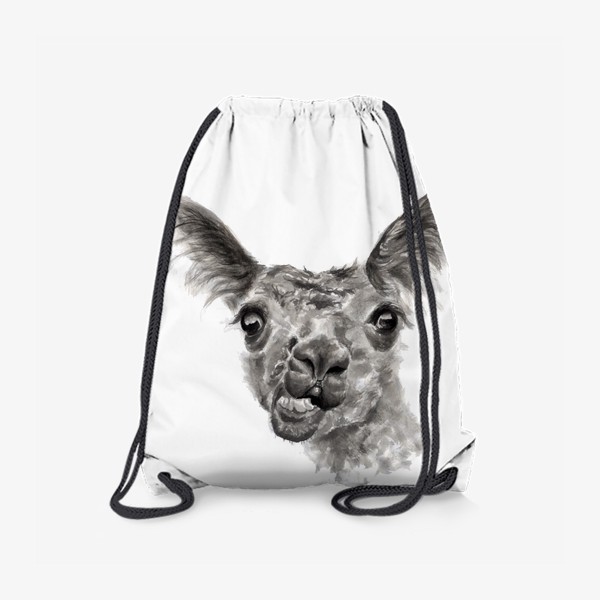 Рюкзак «Смешная и странная лама портрет животного»