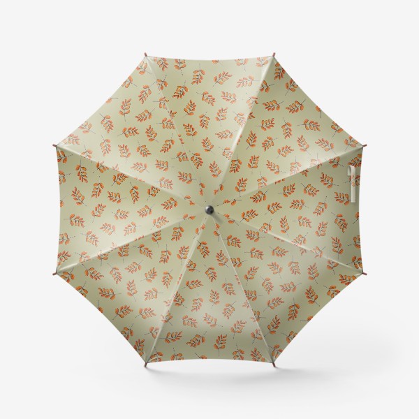 Зонт «Осенние листья и веточки, паттерн»