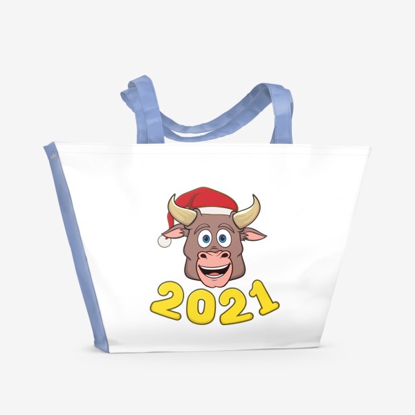 Пляжная сумка «бык символ нового года 2021»