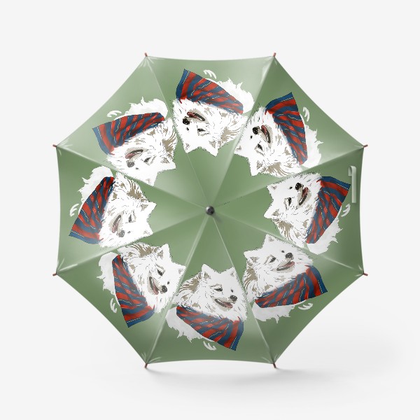 Зонт «Японский шпиц в косынке»