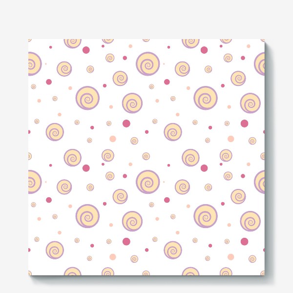 Холст «Colorful funny pattern with spirals and dots as cakes and confetti.»
