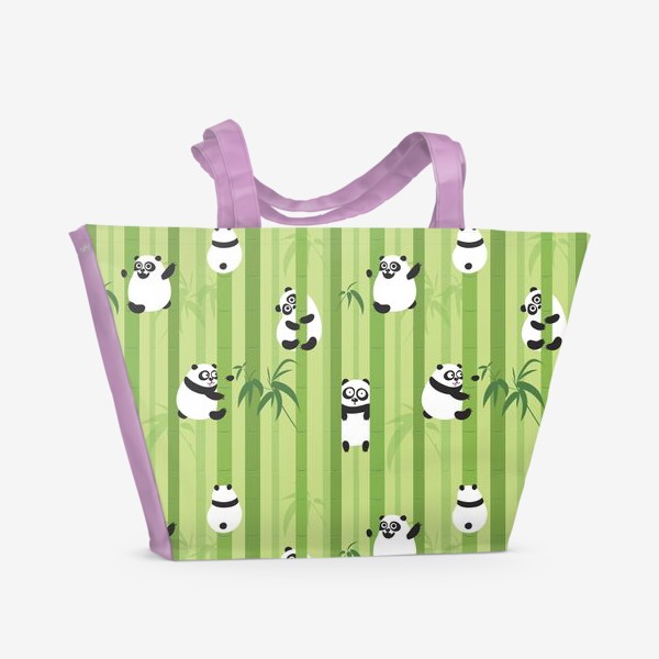 Пляжная сумка «Панды и бамбук»