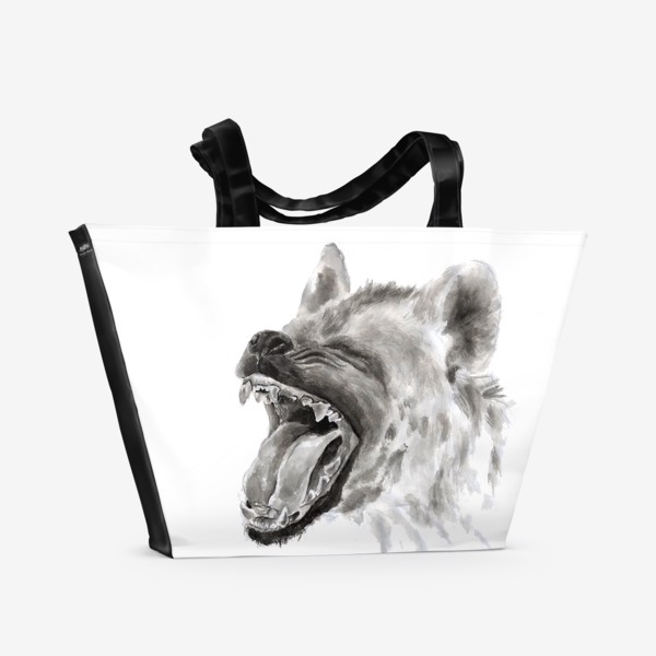 Пляжная сумка «Смех гиена смеется и ее зубы»