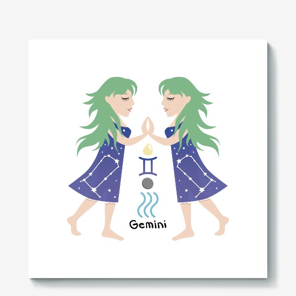 Холст «Знак Зодиака Близнецы (Gemini)»