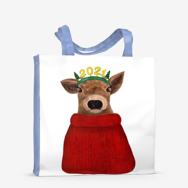 Сумка-шоппер «Новогодний телёнок в свитере»