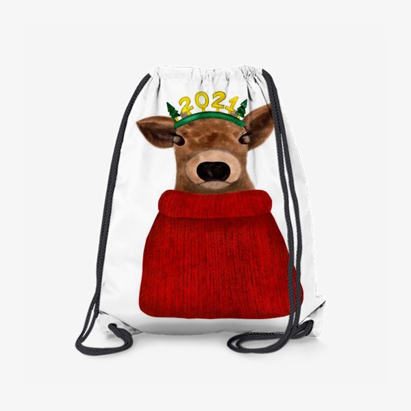 Рюкзак «Новогодний телёнок в свитере»