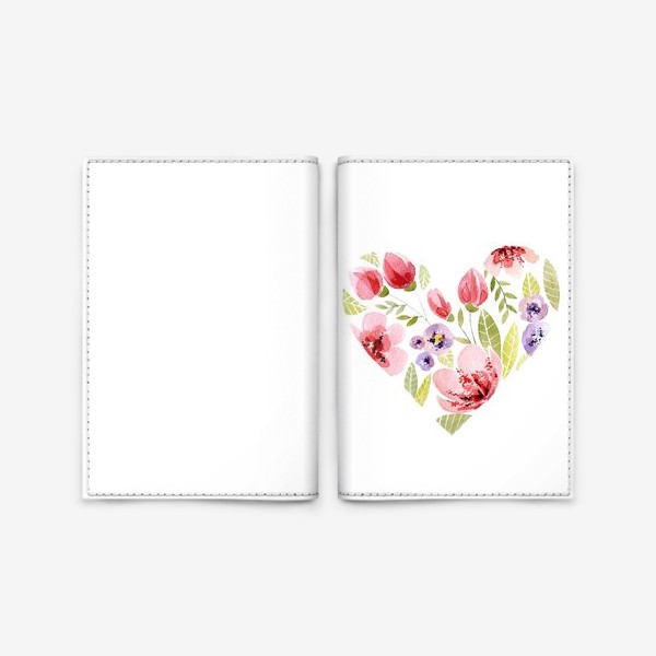 Обложка для паспорта «Цветочное сердце»