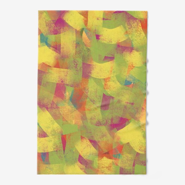 Полотенце «Абстрактная картина в желтых и розовых тонах»