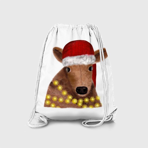 Рюкзак «Милый новогодний бык с гирляндой»