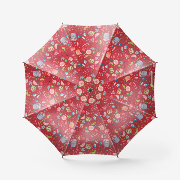 Зонт «Новый год. Красный.»