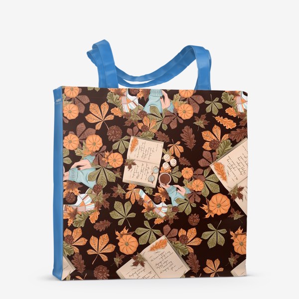 Сумка-шоппер «Осеннее чтение, hugge, паттерн»