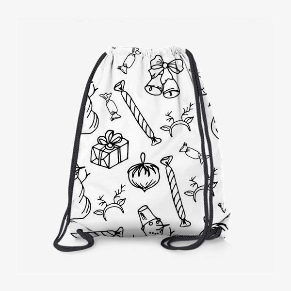 Рюкзак «новогодний чёрно-белый узор»