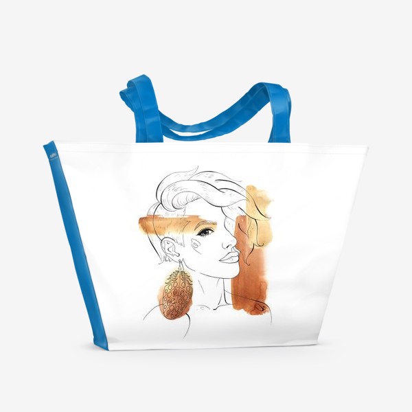 Пляжная сумка «Девушка с пером»