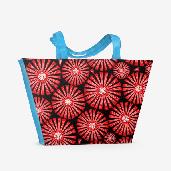 Пляжная сумка «абстрактные цветы,круги»