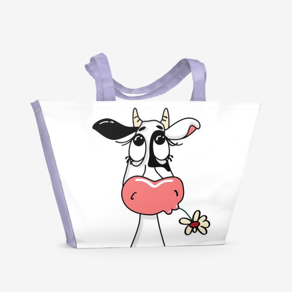Пляжная сумка «Задумчивая коровка»