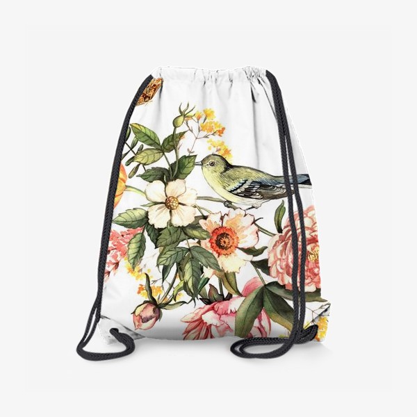 Рюкзак «Птичка и цветы»