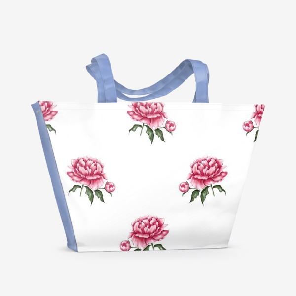 Пляжная сумка «паттерн пионы цветы»