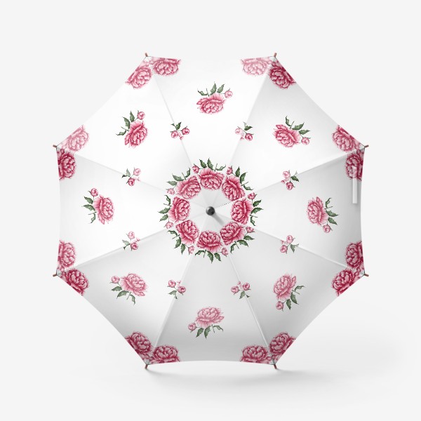Зонт «паттерн пионы цветы»