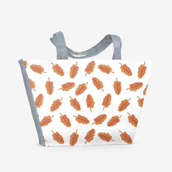 Пляжная сумка &laquo;Осенние листья на белом фоне&raquo;