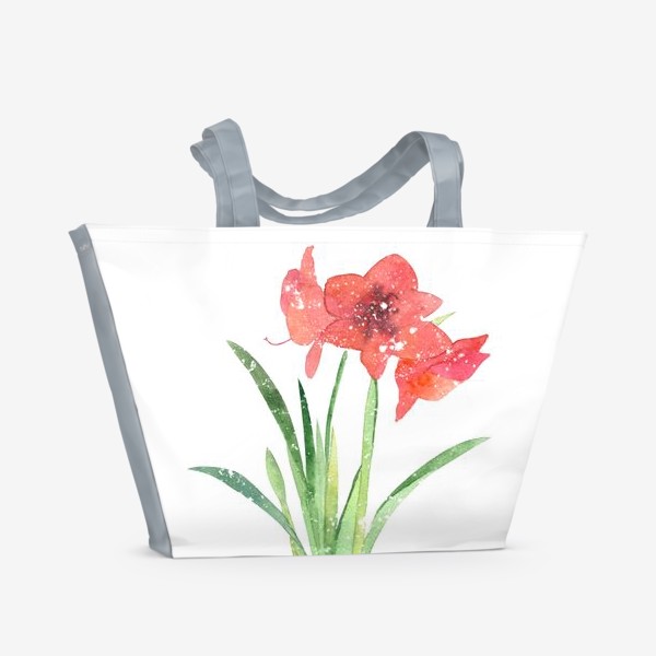Пляжная сумка «красный цветок в горшке»