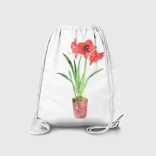 Рюкзак «красный цветок в горшке»