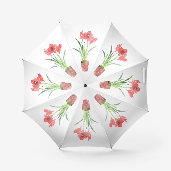 Зонт «красный цветок в горшке»